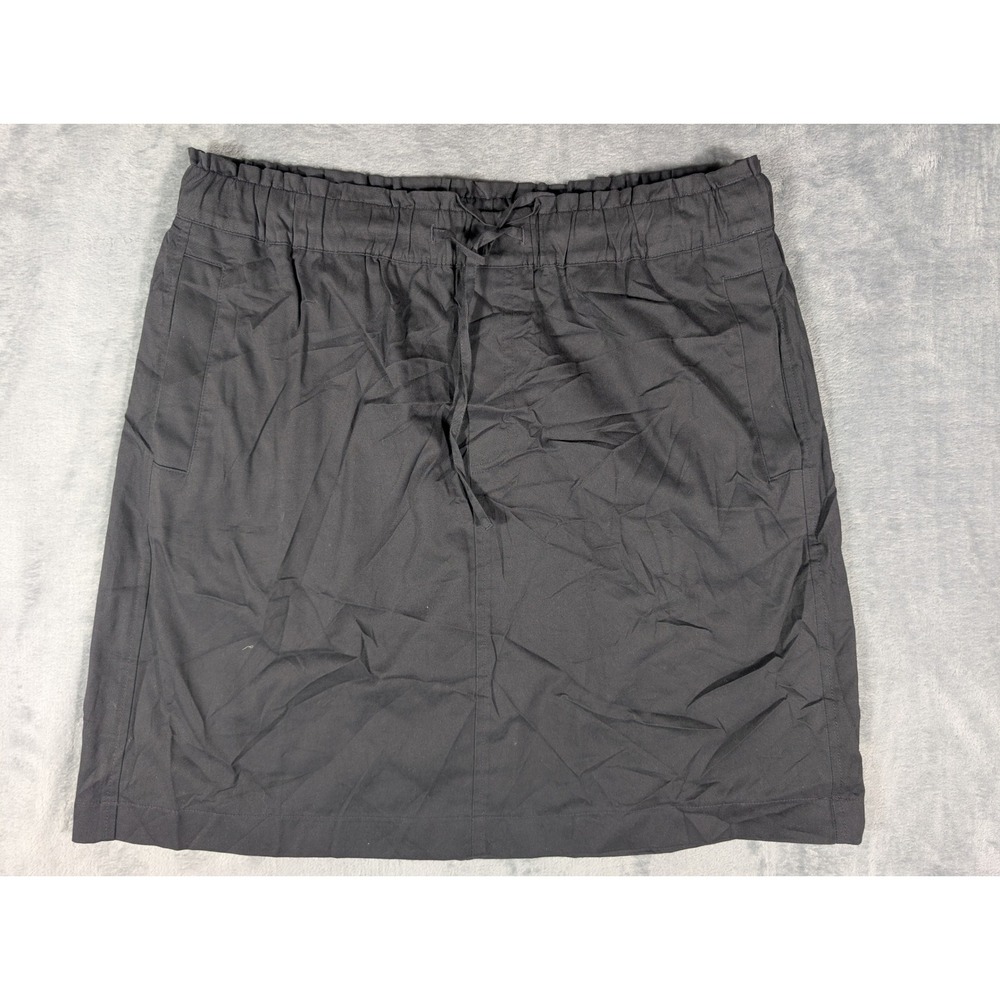 Loft Outlet Womens Black Paperbag Waist Cotton Rayon Mini Skirt NWT Size Large